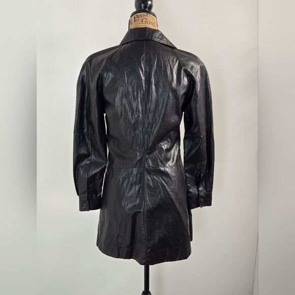 Zara Bloggers Favorite Faux Leather Long Sleeve Mini Dress Sz S Black NWOT - Picture 5 of 15